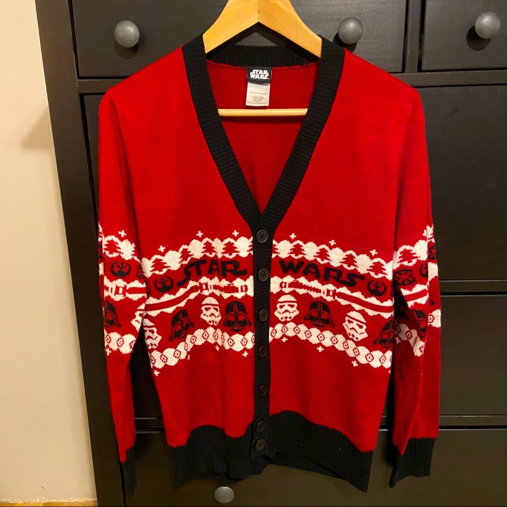 Star Wars v-neck cardigan ugly sweater